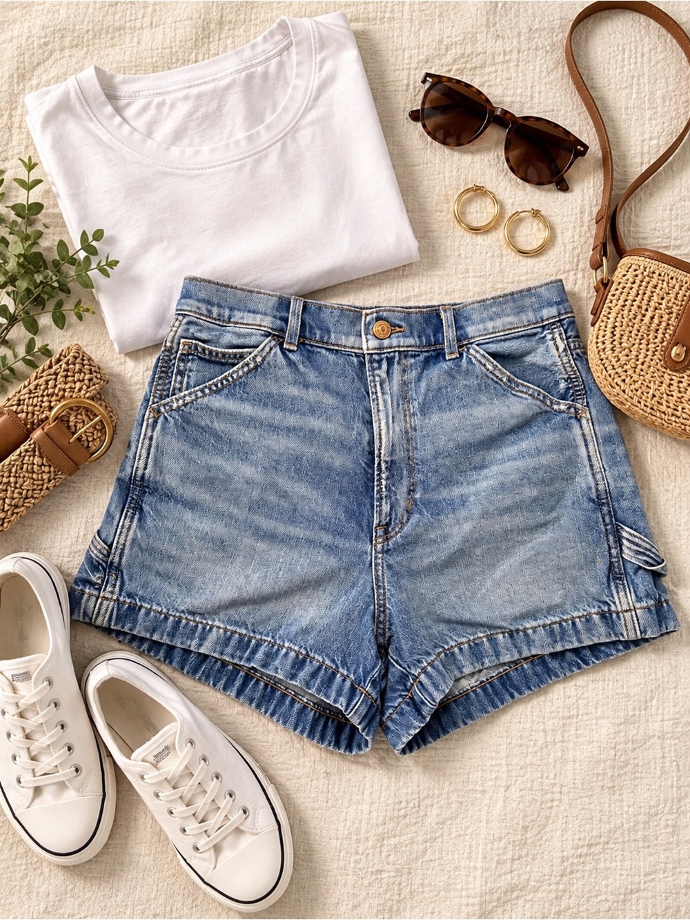 American Eagle Outfitters Light Blue Washed Denim Shorts
